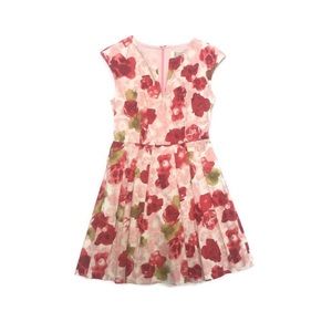 UO BB Dakota Red and Pink Floral Dress